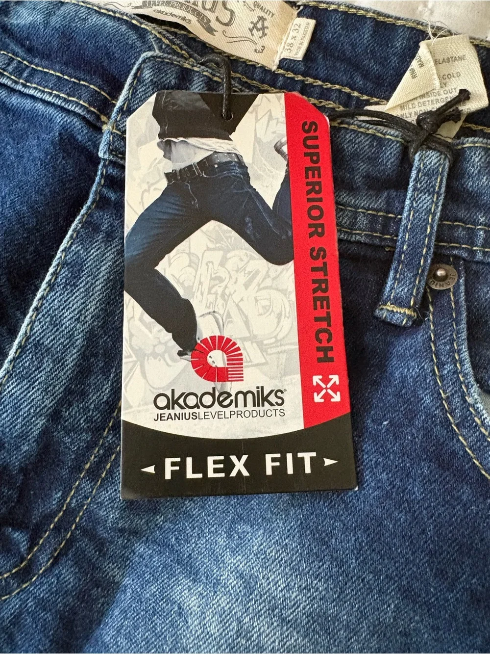 Akademiks Men's Faded Blue Relaxed Jeans